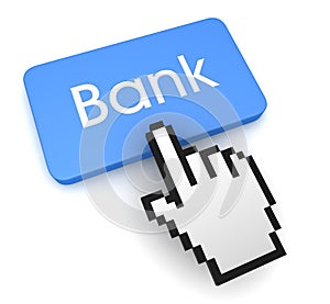 bank button concept 3d illustration