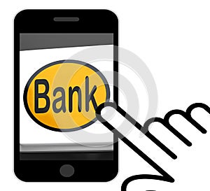 Bank Button Displays Online Or Internet Banking