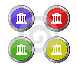 Bank button icon illustrated in vector on white background