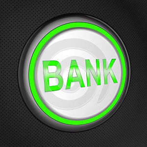 Bank Button Shows Online Banking 3d Illustration