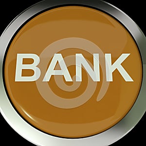 Bank Button Shows Online Or Internet Banking