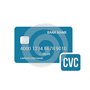 Bank card cvc security icon