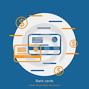 Bank card flat style vector concept