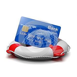 Bank Card on a Lifebuoy