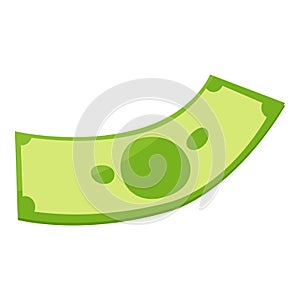 Bank cash green icon, cartoon style