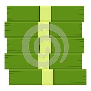 Bank cash pack icon, cartoon style