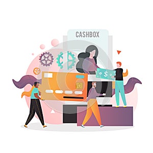 Bank cashbox vector concept for web banner, website page