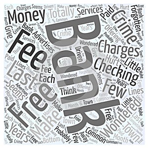 Bank Charges that are a Crime word cloud concept background