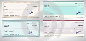 BANK CHECK, bank cheque - Vector eps10