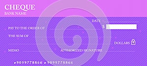 Bank check Guilloche pattern with abstract line watermark. Vector blank