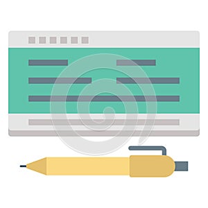 Bank Cheque Color Vector icon which can easily modify or edit