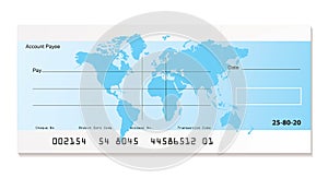 Bank cheque world photo