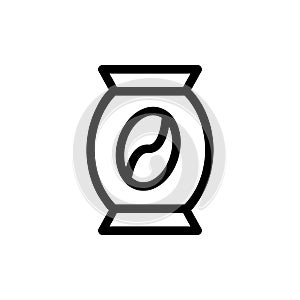 Bank with coffee vector icon. Isolated contour symbol illustration