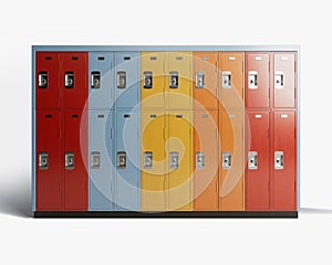 Bank Of Colorful School Lockers