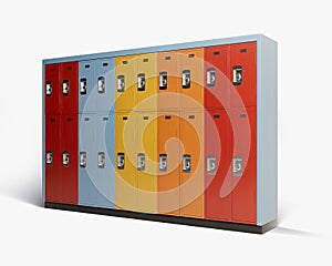 Bank Of Colorful School Lockers