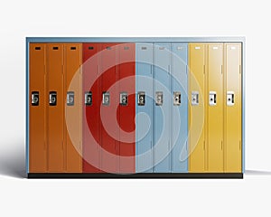 Bank Of Colorful School Lockers