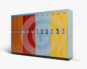 Bank Of Colorful School Lockers