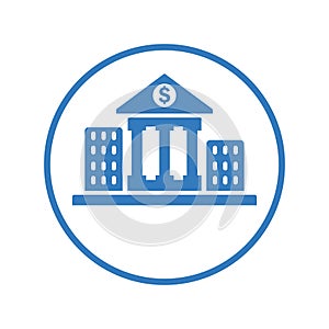 Bank, courthouse, finance building icon design