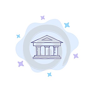 Bank, Courthouse, Finance, Finance, Building Blue Icon on Abstract Cloud Background