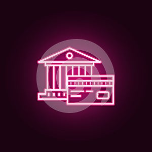 bank and credit card neon icon. Elements of Banking set. Simple icon for websites, web design, mobile app, info graphics