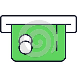 Bank credit card for payment in atm vector icon
