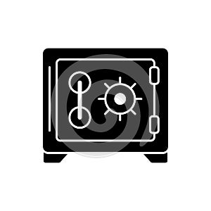Bank, deposit, safe, safety, strongbox Glyph Icon. Vector isolated illustration