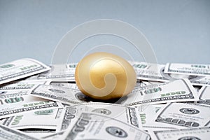 Bank dollar with golden eggs, step up the growing business to success and saving for retirement concept