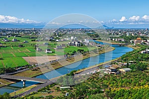 Bank of dongshan river in yilan county, taiwan photo