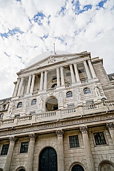 The Bank of England, wide angle view, City of London, UK