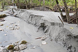 Bank with erosion