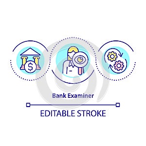 Bank examiner concept icon