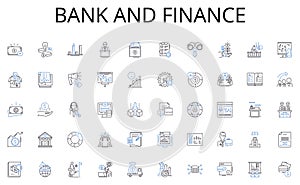 Bank and finance line icons collection. Innovation, Design, Artistry, Imagination, Conceptual, Visionary, Inventive