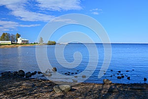 Bank of the Gulf of Finland in Peterhof, St. Petersburg, Russia