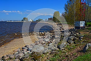 Bank of the Gulf of Finland in Peterhof, St. Petersburg, Russia