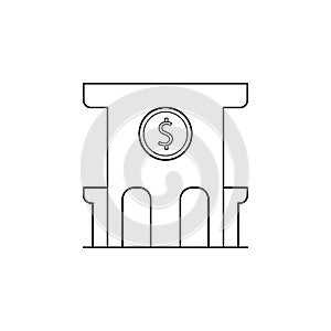 bank icon. Element of banking icon for mobile concept and web apps. Thin line icon for website design and development, app develo