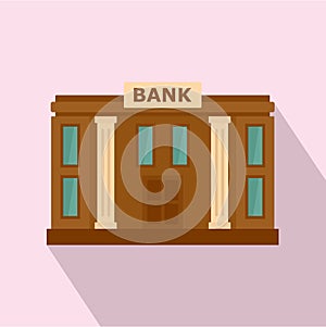 Bank icon, flat style