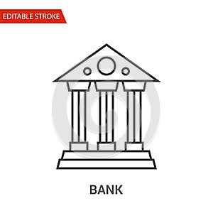 Bank Icon. Thin Line Vector Illustration