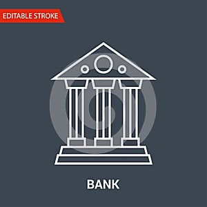 Bank Icon. Thin Line Vector Illustration