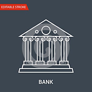 Bank Icon. Thin Line Vector Illustration