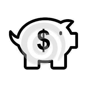 Bank vector thin line icon