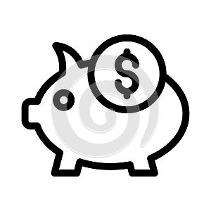 Bank vector thin line icon