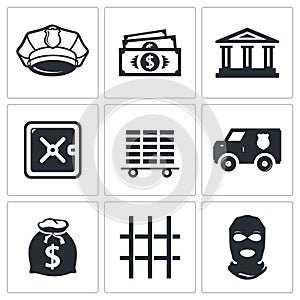 Bank icons set