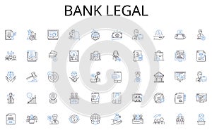 Bank legal line icons collection. Reflection, Self-awareness, Contemplation, Meditation, Personal growth, Insight, Self