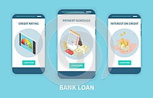 Bank Loan Isometric Set