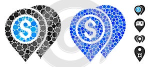 Bank Map Pointers Composition Icon of Round Dots