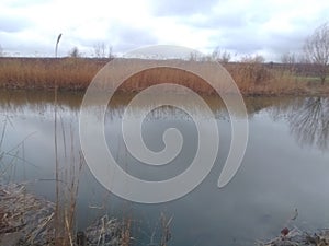 The bank of the Mius river in the village of Pokrovskoye