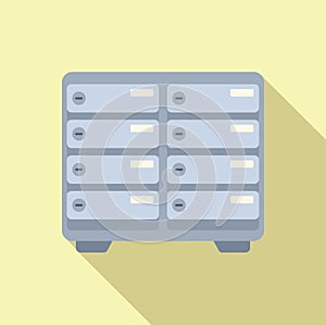 Bank money cases icon flat vector. Open security door