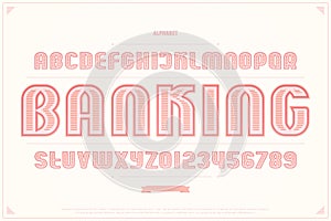 Bank note style alphabet letters and numbers. vector, money font