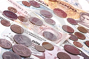 Bank notes and coins