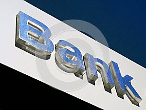 Bank office sign